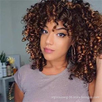 Vendor Heat Resistant Wholesale Afro Short Kinky Curly Cheap For Black Women Wigs Synthetic Hair